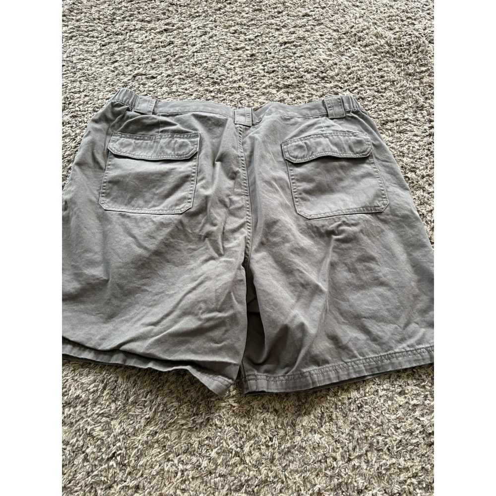 Croft & Barrow Men's Gray Cargo Shorts Cotton Twill Flat Front Zip Pockets - Picture 5 of 5